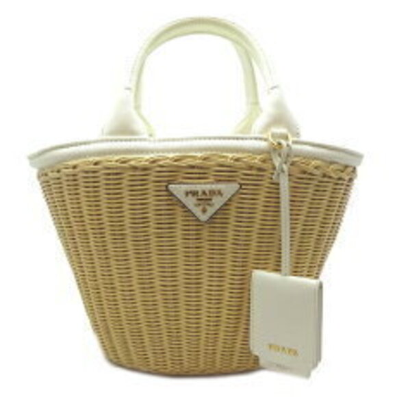 Prada Handbags - Prada Wicker Basket Bag Handbag Straw NATURALE
